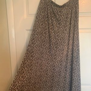Brown Floral Maxi Skirt